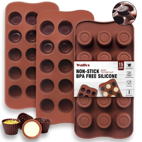 Walfos peanut butter cup mold with easy-release silicone for clean portions