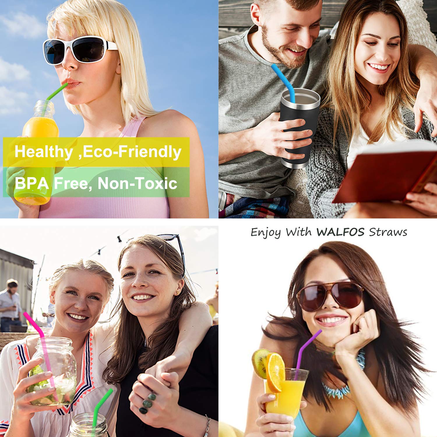 Walfos portable travel straw set for on-the-go sipping.