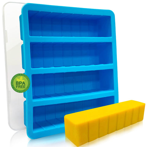 Walfos silicone butter mold with lid showing easy storage and portioning