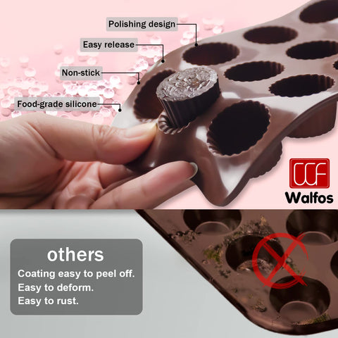 Walfos silicone fat bomb molds set of three offering flexible release