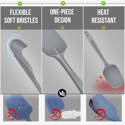 Walfos ergonomic handle on silicone spatula for comfortable grip