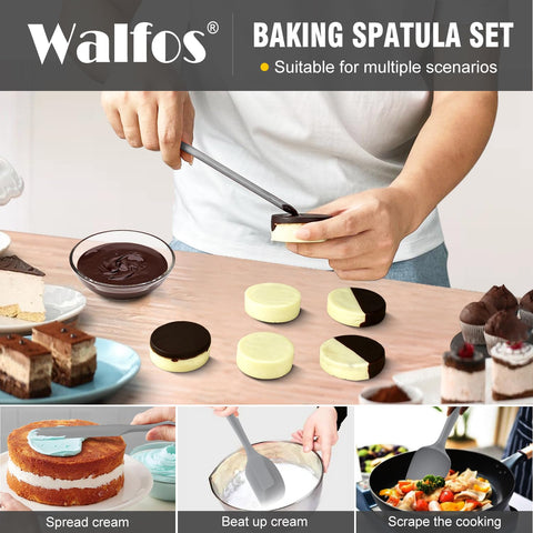 Walfos spatula with stainless steel core resists bending during heavy mixing