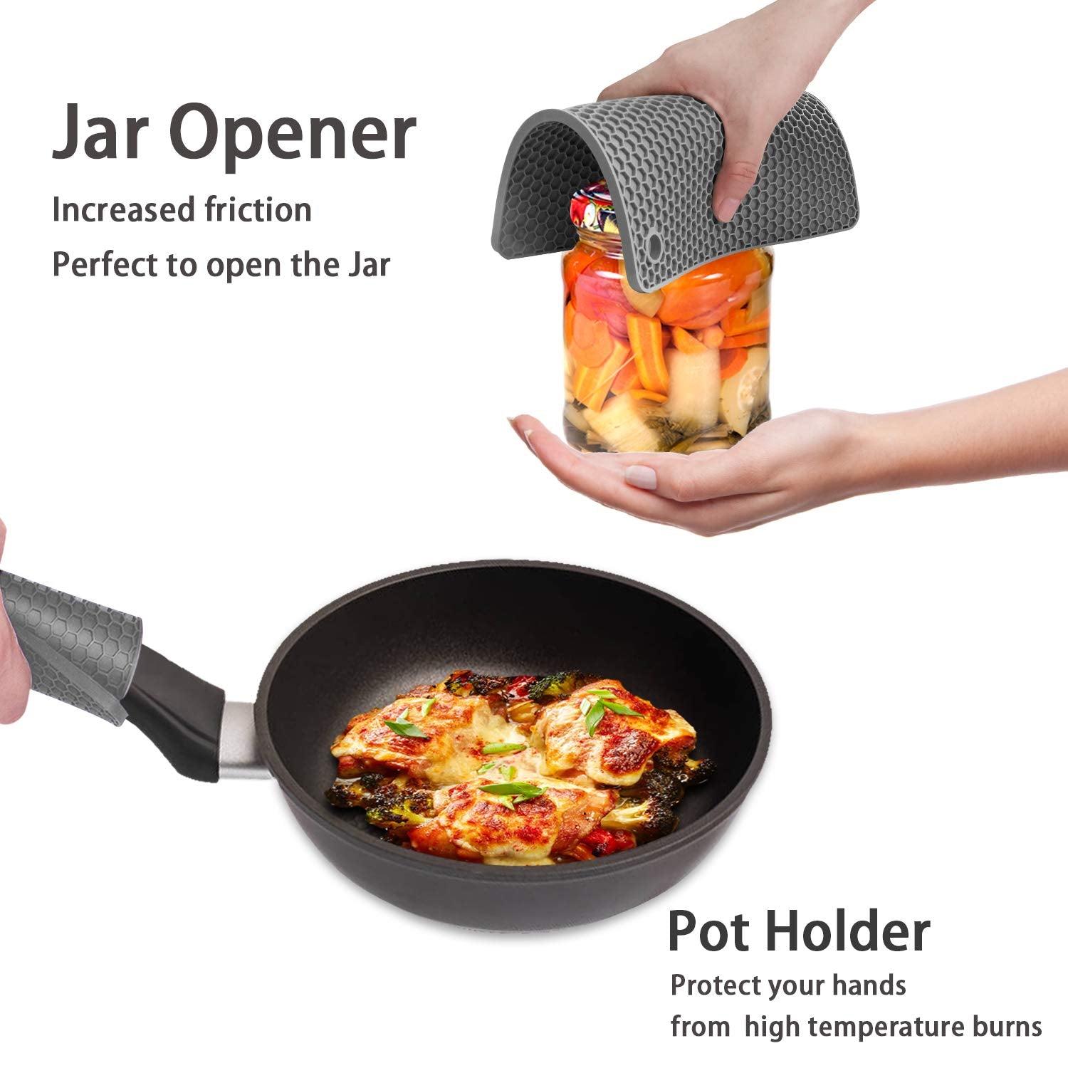 Walfos silicone trivet mats – non-slip surface keeps pots in place during serving.