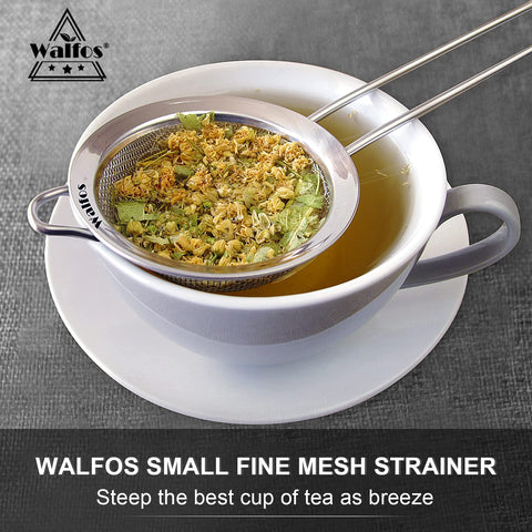 Walfos three-size strainer set displayed for versatile cooking.