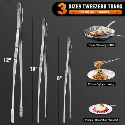 Walfos 12-inch with fine teeth for secure grip on delicate foods.