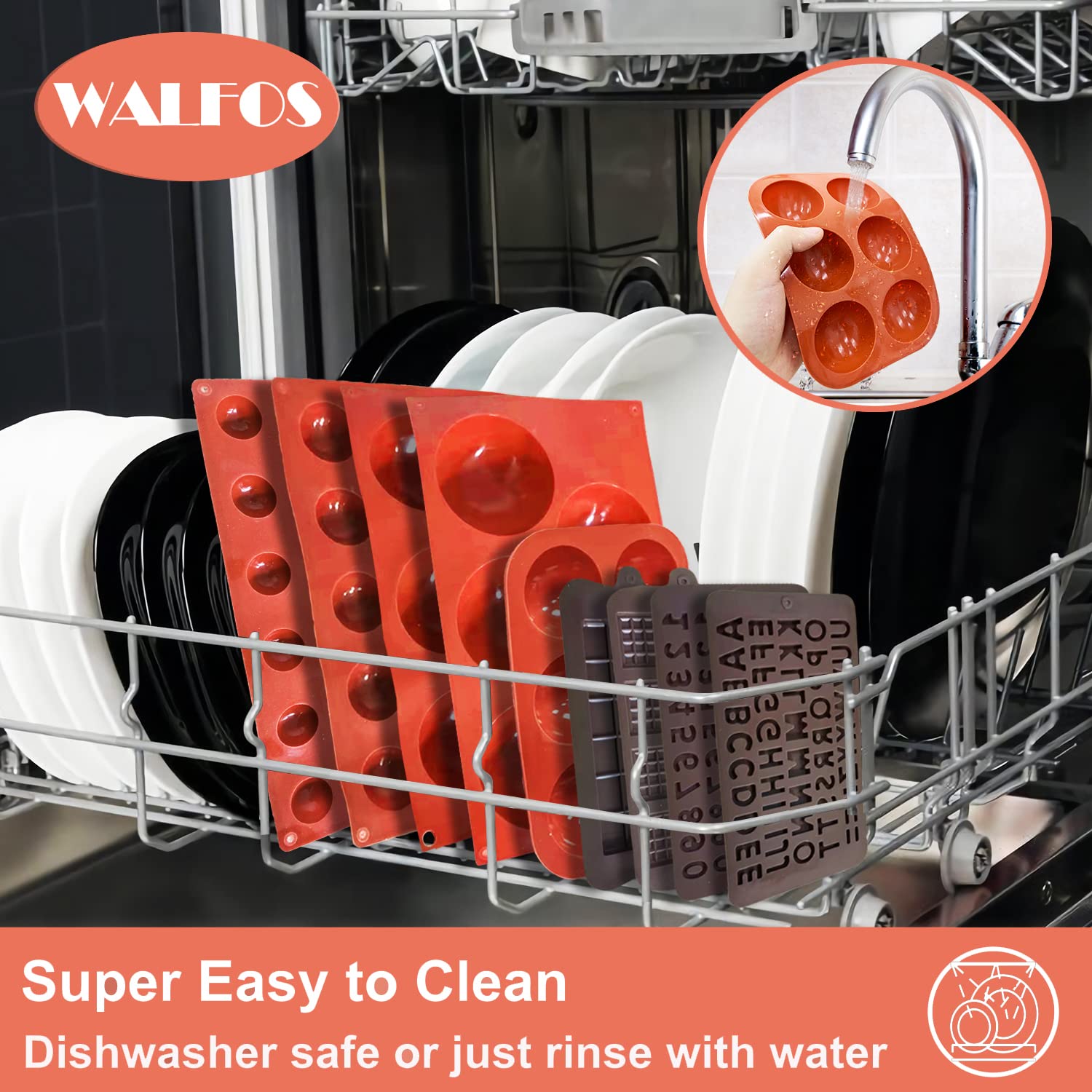 Walfos two-tray set stored compactly in a kitchen cabinet for bulk projects.