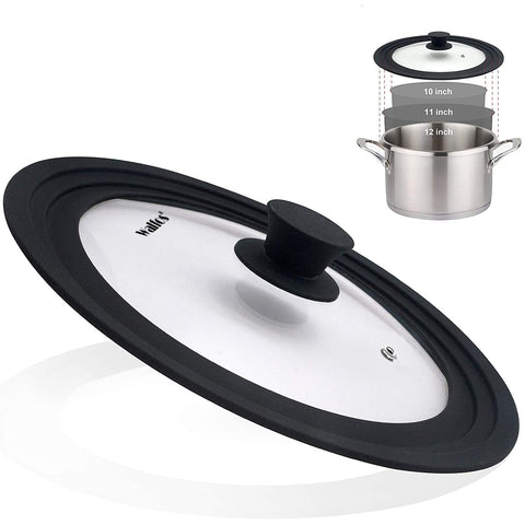 Walfos universal lid 10-inch glass panel with clear view for monitoring.