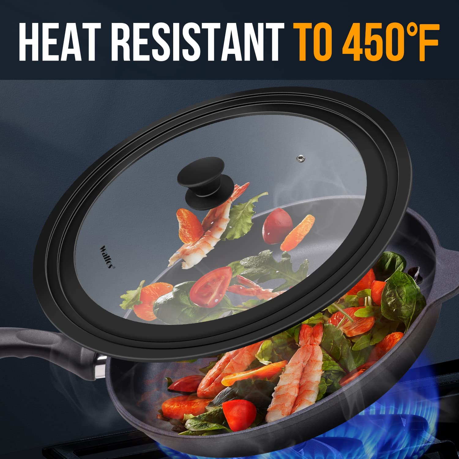 Walfos lid's cool-touch knob keeps hands safe during lid lifting