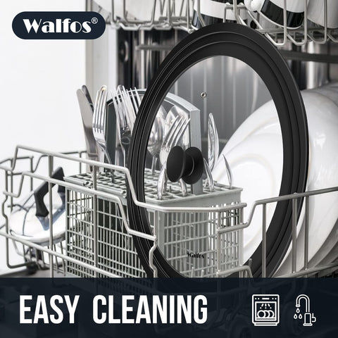 Walfos lid fits most 13 to 15 inch pots and pans