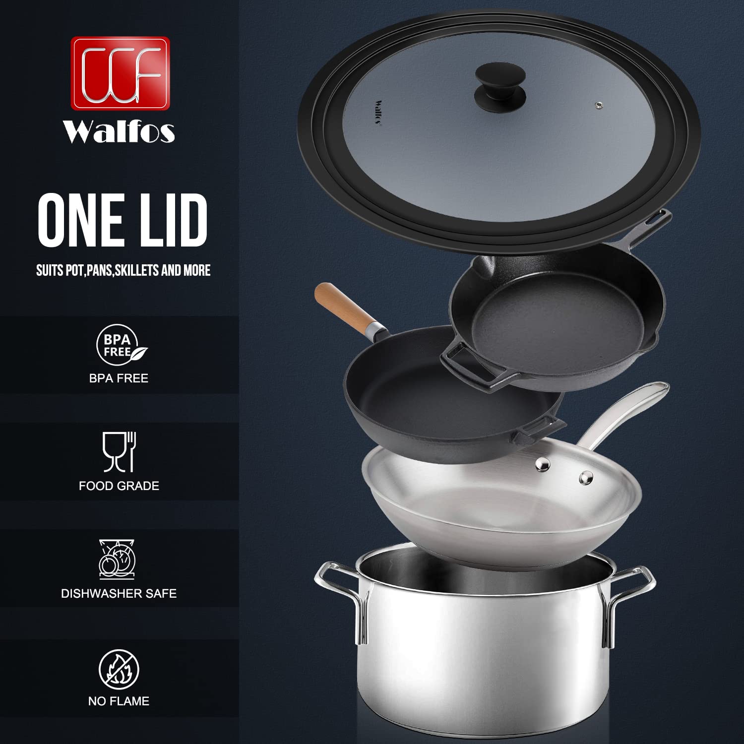 Walfos lid's steam vent releases moisture while preserving flavors