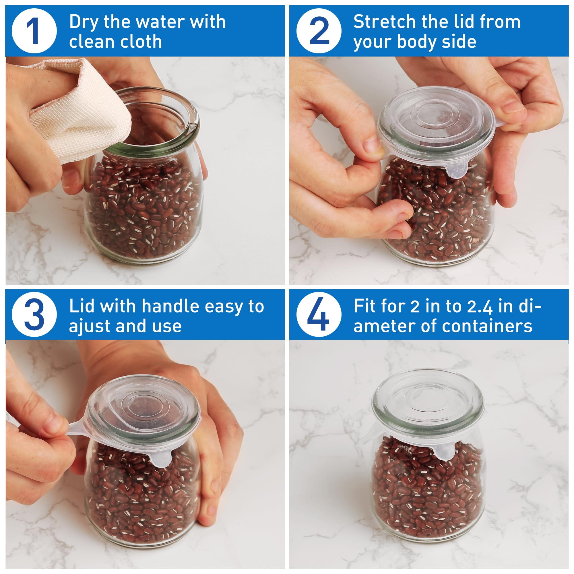 Walgett easy-clean dishwasher-safe stretch lid keeps contents fresh