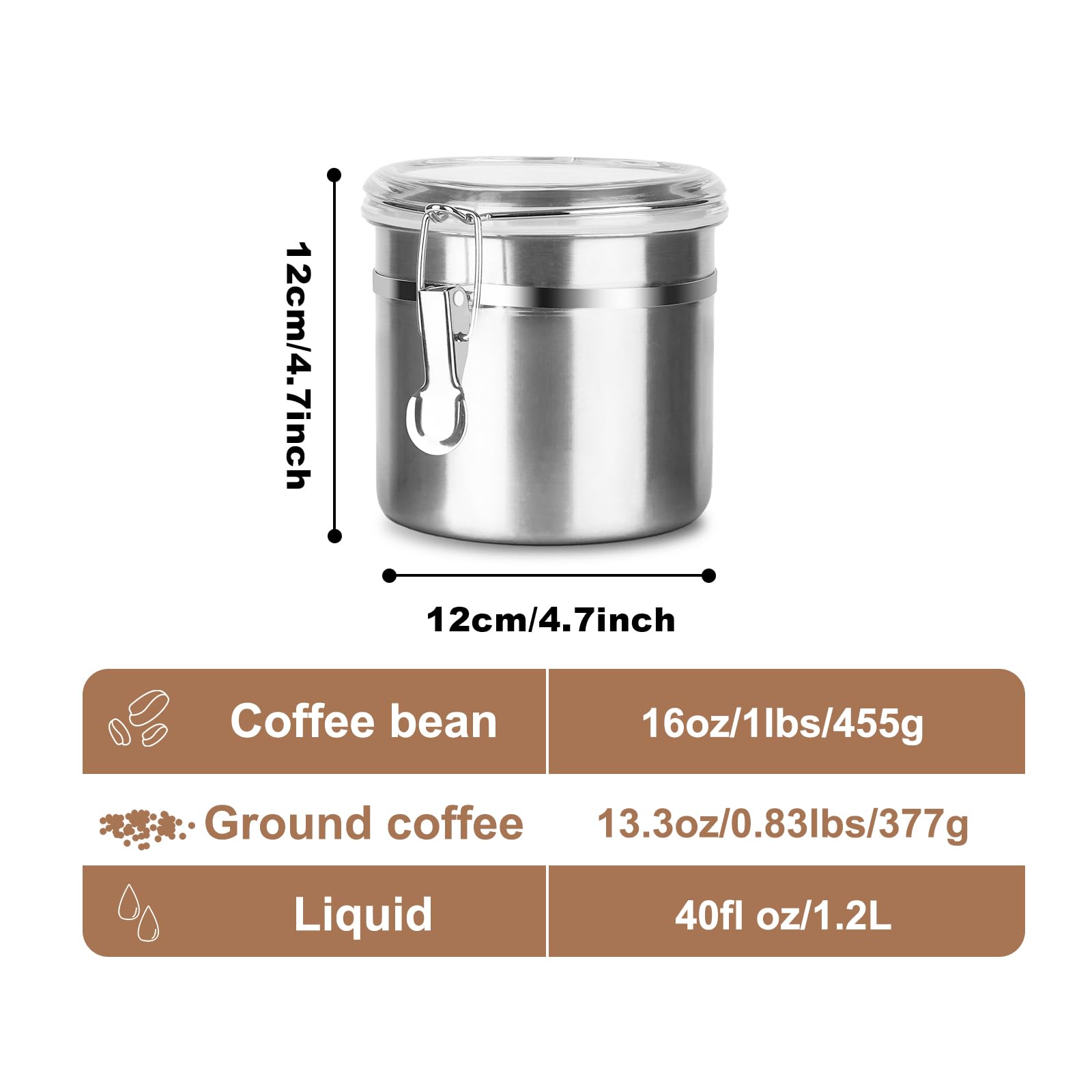 Walktosun airtight coffee canister with silicone seal preserves aroma and flavor.