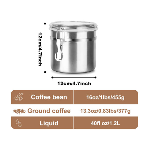 Walktosun airtight coffee canister with silicone seal preserves aroma and flavor.