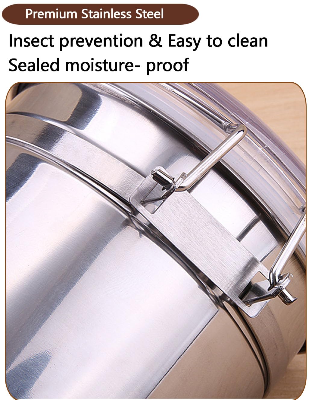 Walktosun food-grade steel lid with silicone seals blocks moisture effectively.