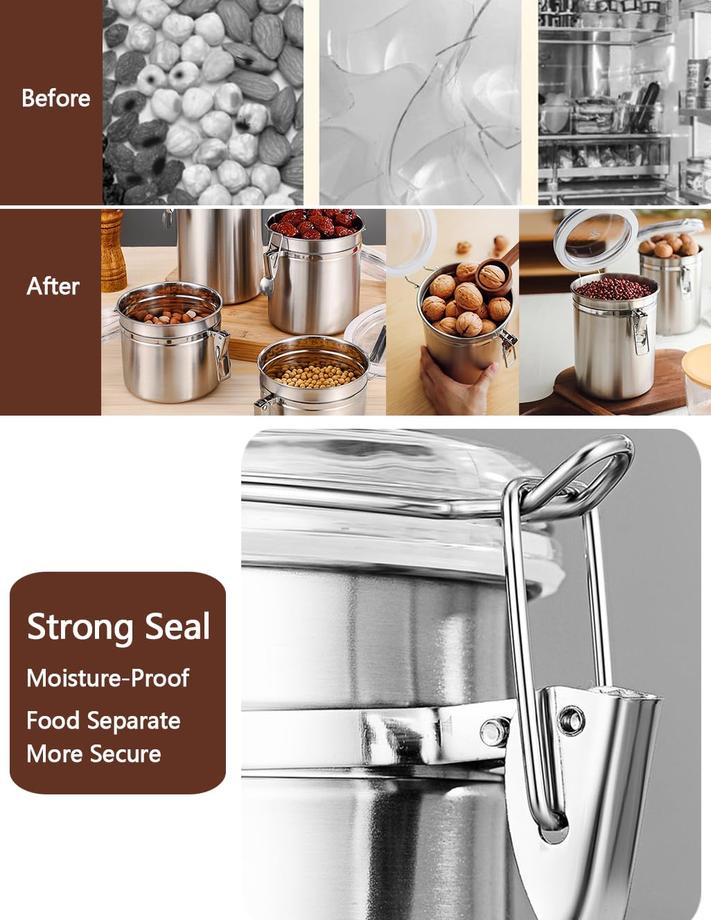 Walktosun sugar tea flour storage container keeps ingredients dry and visible.