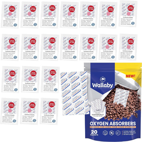 Wallaby 2000cc oxygen absorber, single-pack, designed to extend shelf life.