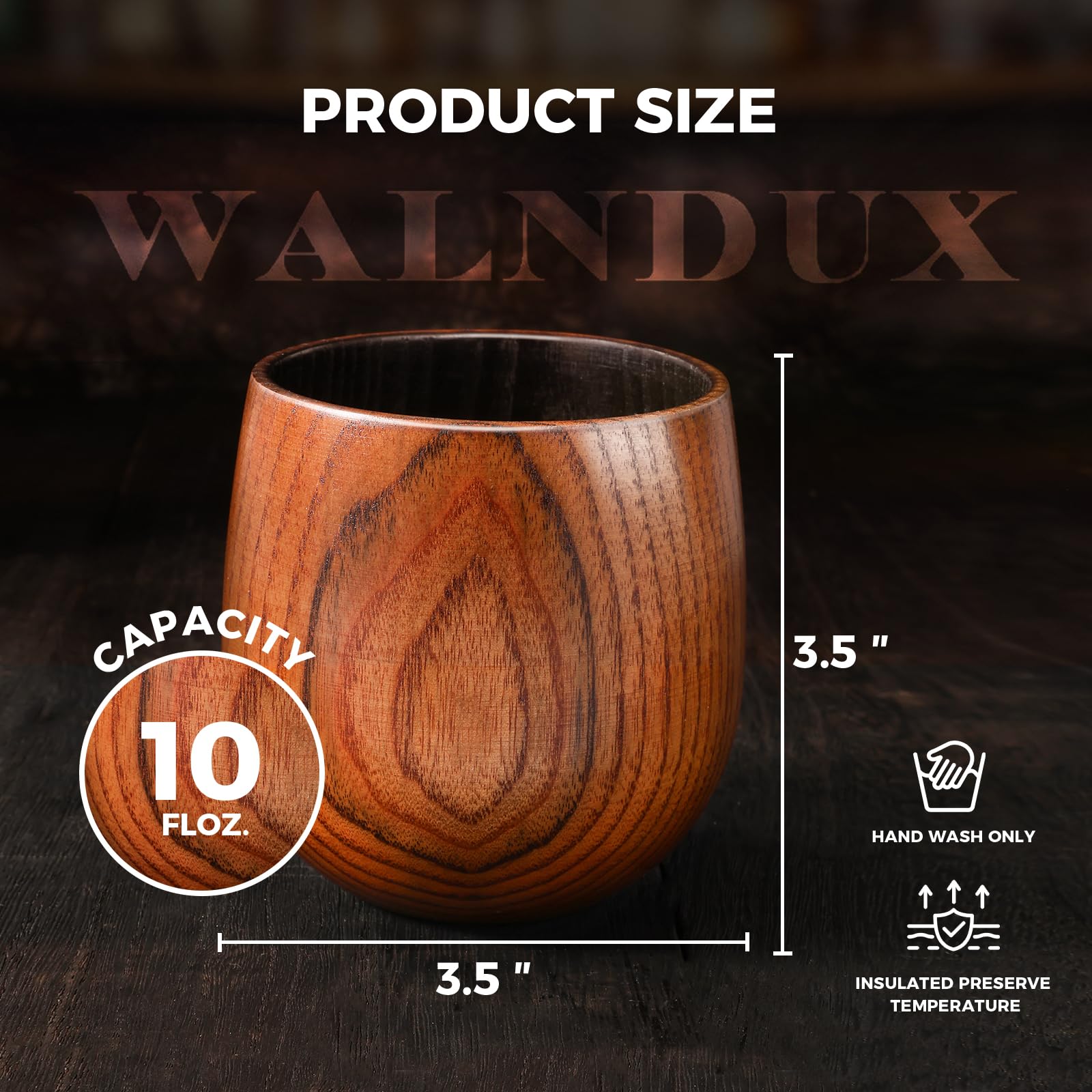 WALNDUX bourbon glass close-up shows charred finish for refined aroma
