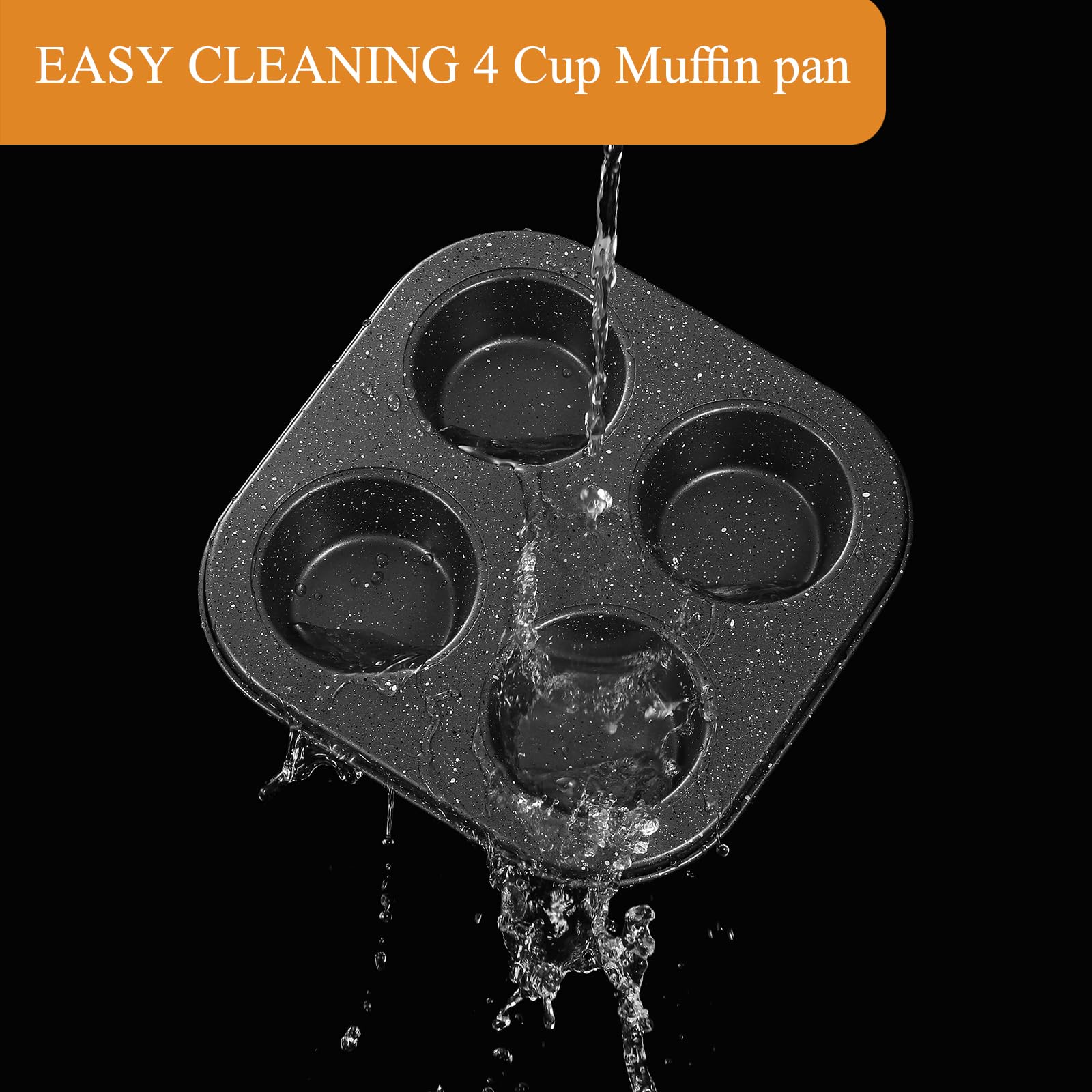 Walooza 4-cup muffin pan in air fryer basket fits compact kitchens for quick meals.