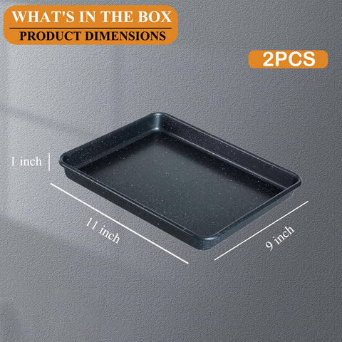 Walooza baking sheets 11x9 nonstick coating for easy food release and quick cleanup.