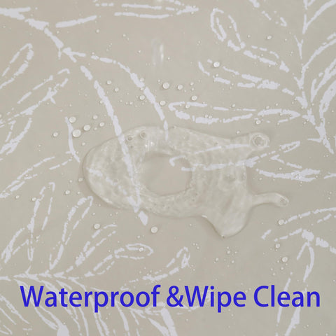 Waterproof and stain-resistant surface eases cleanup after meals.