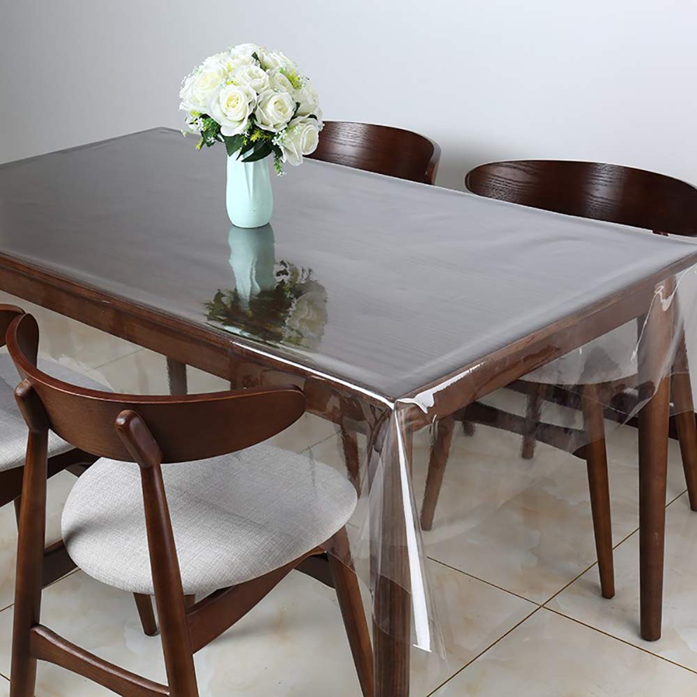 Walrus transparent table cover close-up highlighting vinyl texture for oil resistance
