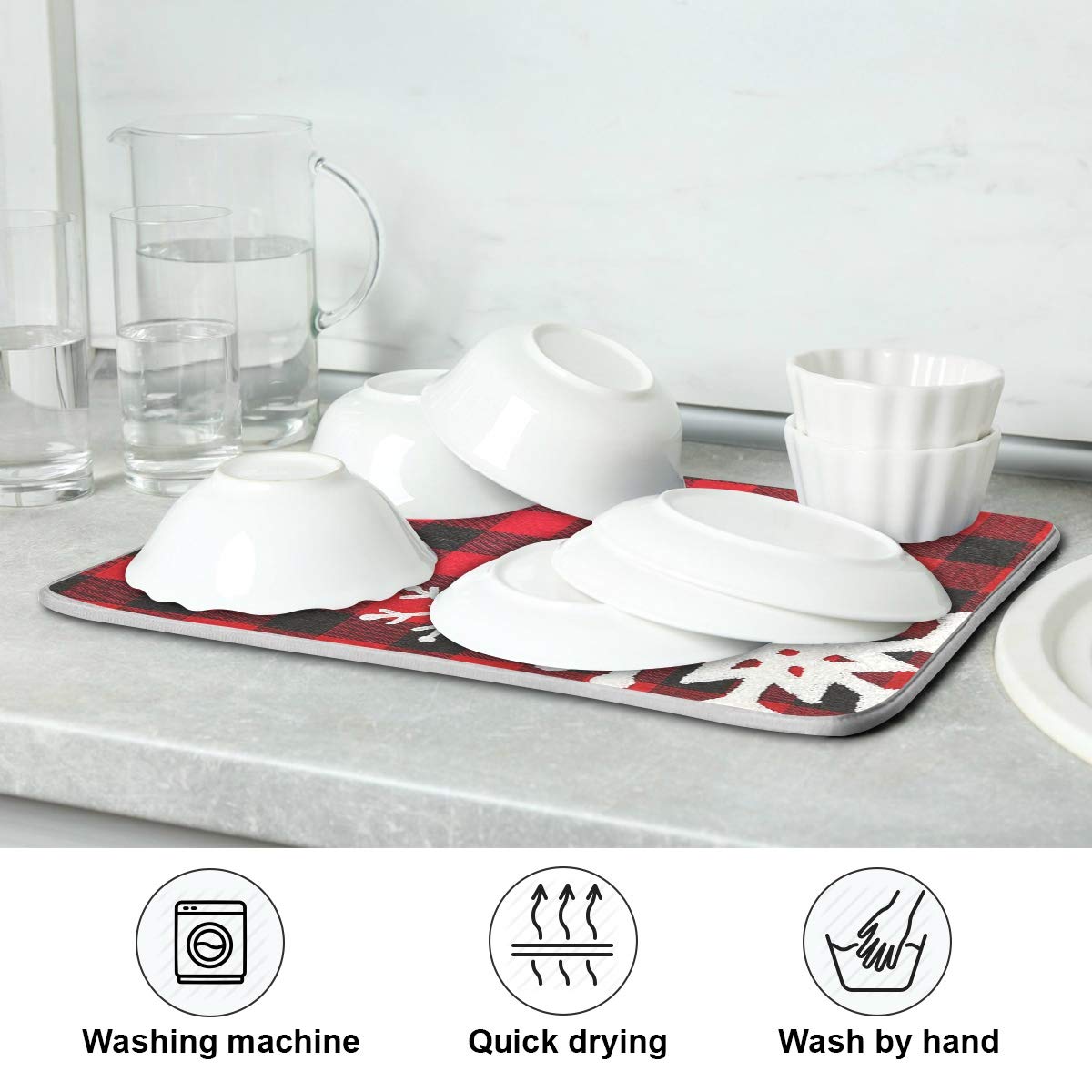Wamika mat under rack drip capture keeps counters dry