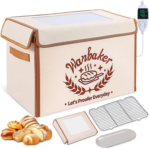 Wanbaker folding bread proofer box with temperature control for steady fermentation.