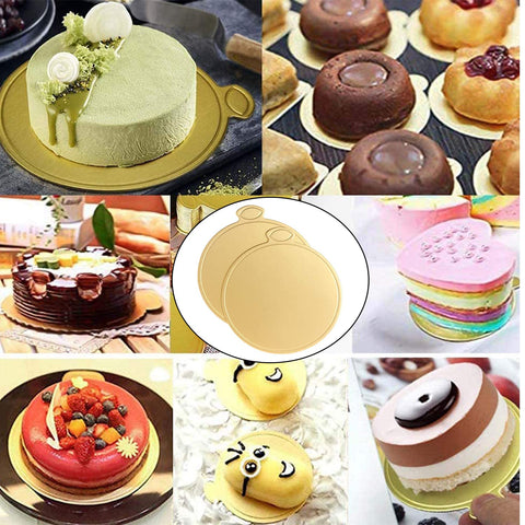 WANBAO 200-piece set of gold mini cake boards for bakeries.