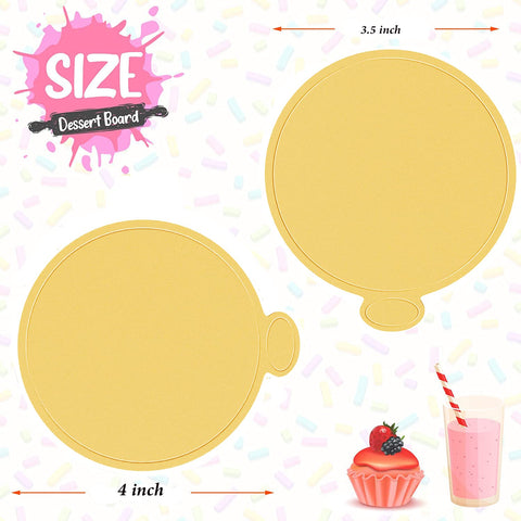 WANBAO gold mini cake board with handle for easy serving.