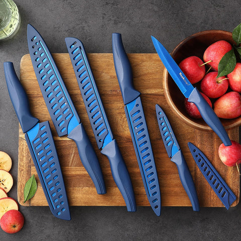 Wanbasion blue professional knife set gift-ready design for home cooks