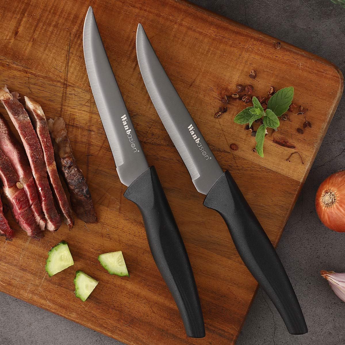 Wanbasion multipurpose steak knives ideal for barbecues and dining