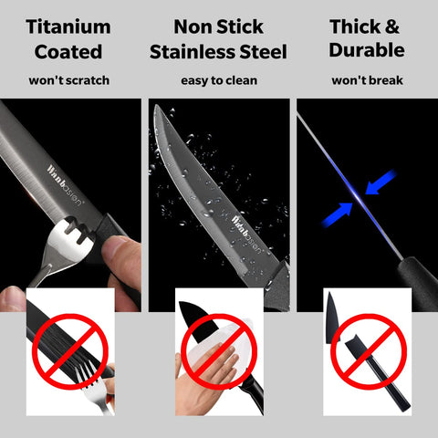 Wanbasion steak knife with ergonomic handle for comfortable extended use
