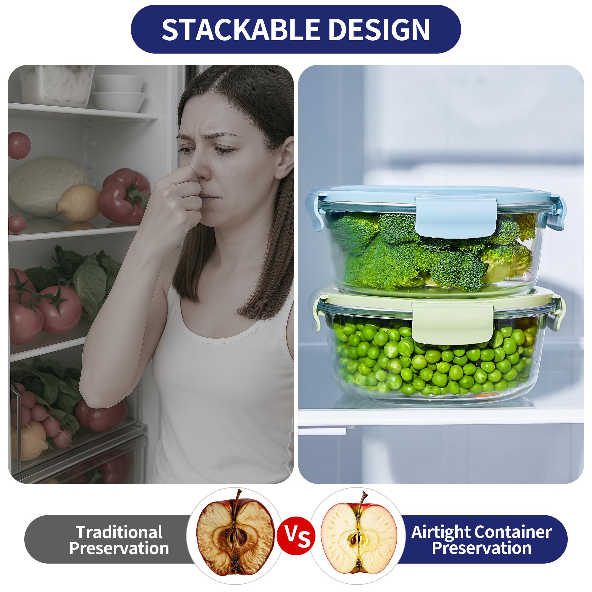 Wancilock freezer-safe glass container ready for cold storage.