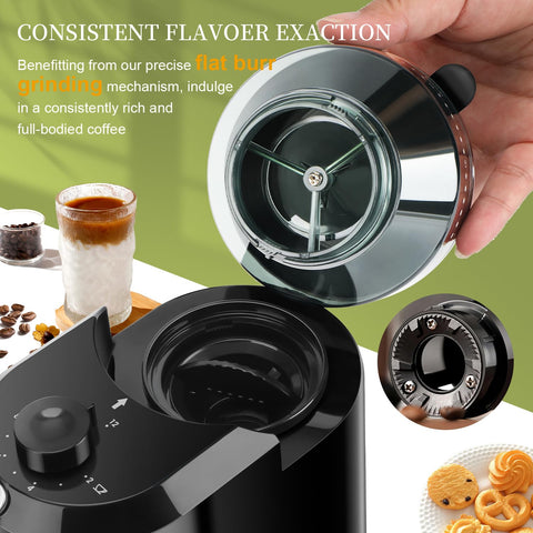 Wancle grinder 28 grind settings label emphasizing customization for aroma and flavor