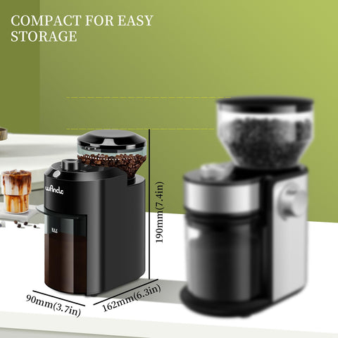 Wancle anti-static container close-up illustrating easy cleaning and reduced grounds clinging