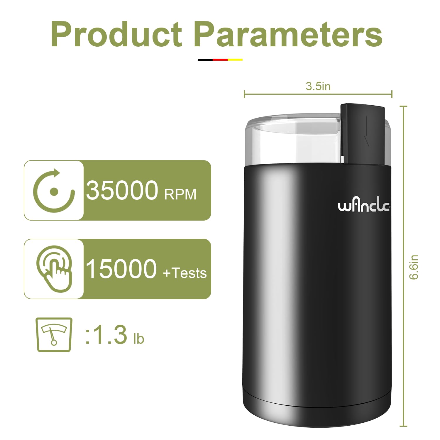 Wancle compact design on a counter saves space in the kitchen.