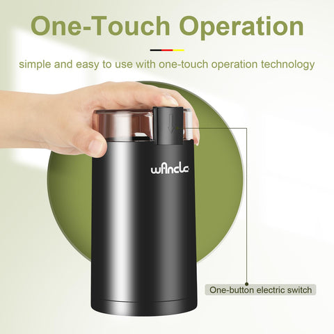 Wancle grinder highlights grind texture and aroma for consistent powder.