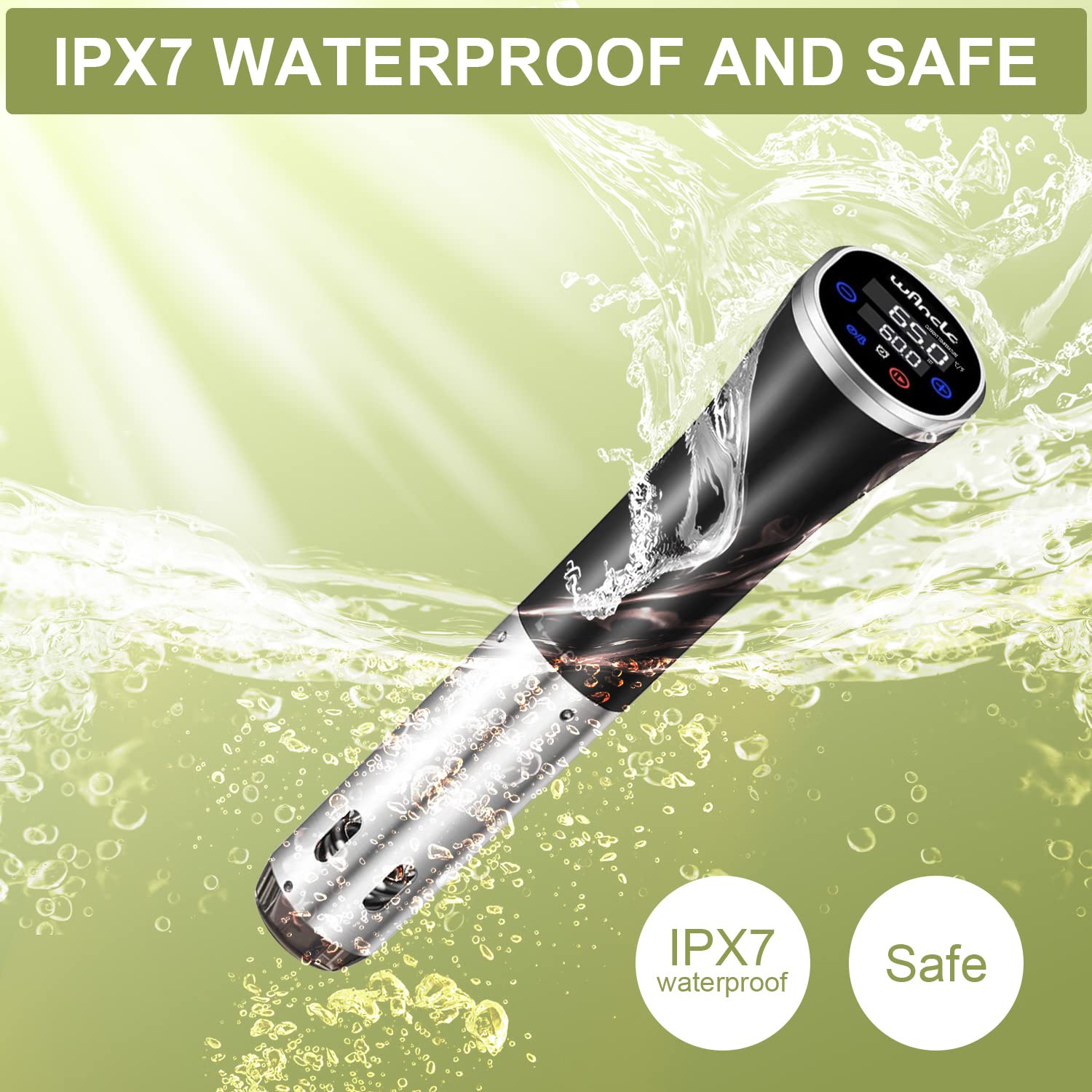Wancle Sous Vide Cooker clip in use provides secure attachment