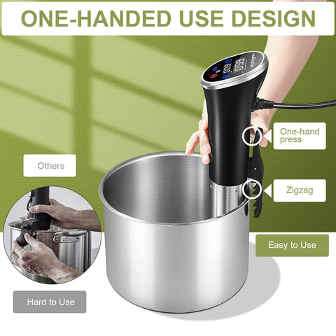 Wancle Sous Vide Cooker compact design highlights portability and easy storage