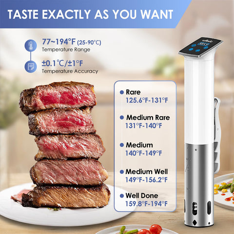 Wancle sous vide cooker control panel enables precise temperature control for beginner cooks