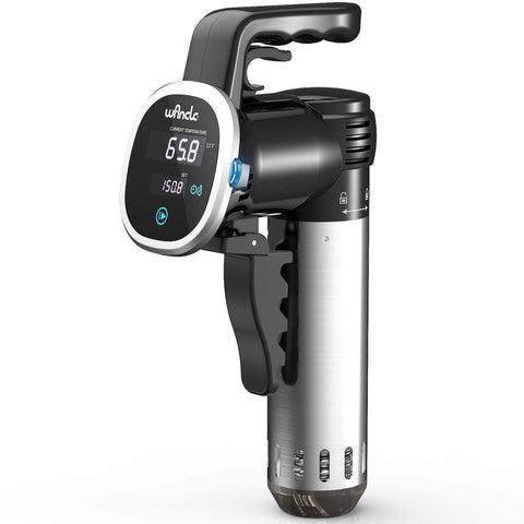 Wancle sous vide cooker with digital display for precise temperature control.