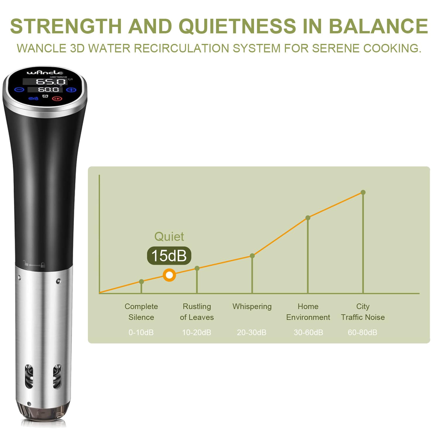 Wancle Sous Vide Cooker precise temp readout supports consistent results
