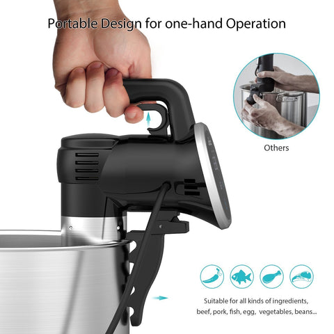 Wancle sous vide cooker sturdy housing demonstrates durable kitchen design.