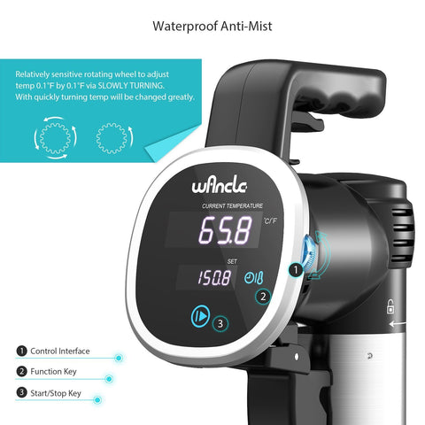 Wancle sous vide cooker ultra-quiet operation supports peaceful cooking.