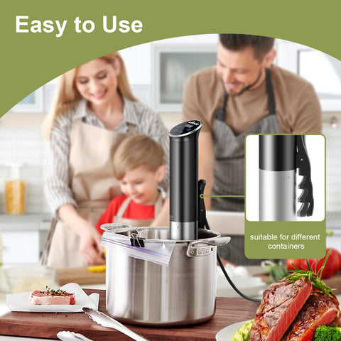 Wancle sous vide immersion circulator 1100W heating for fast, even results
