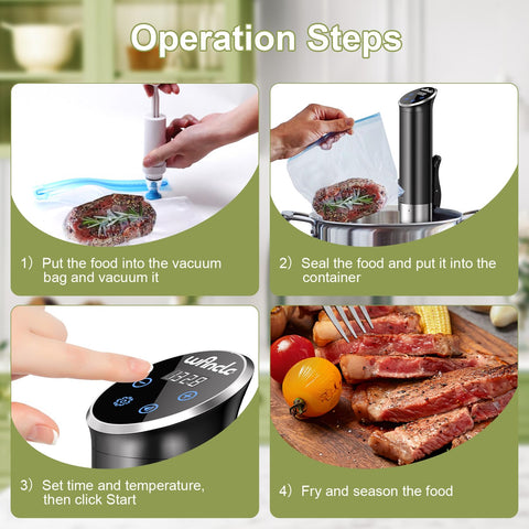 Wancle sous vide immersion circulator easy to use for cooks of all levels