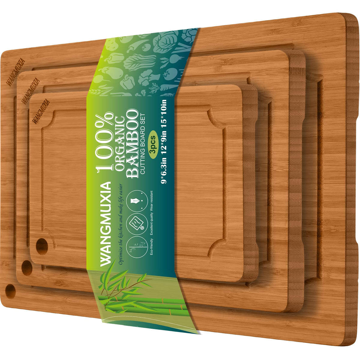 WANGMUXIA carbonized bamboo cutting board small surface for durability