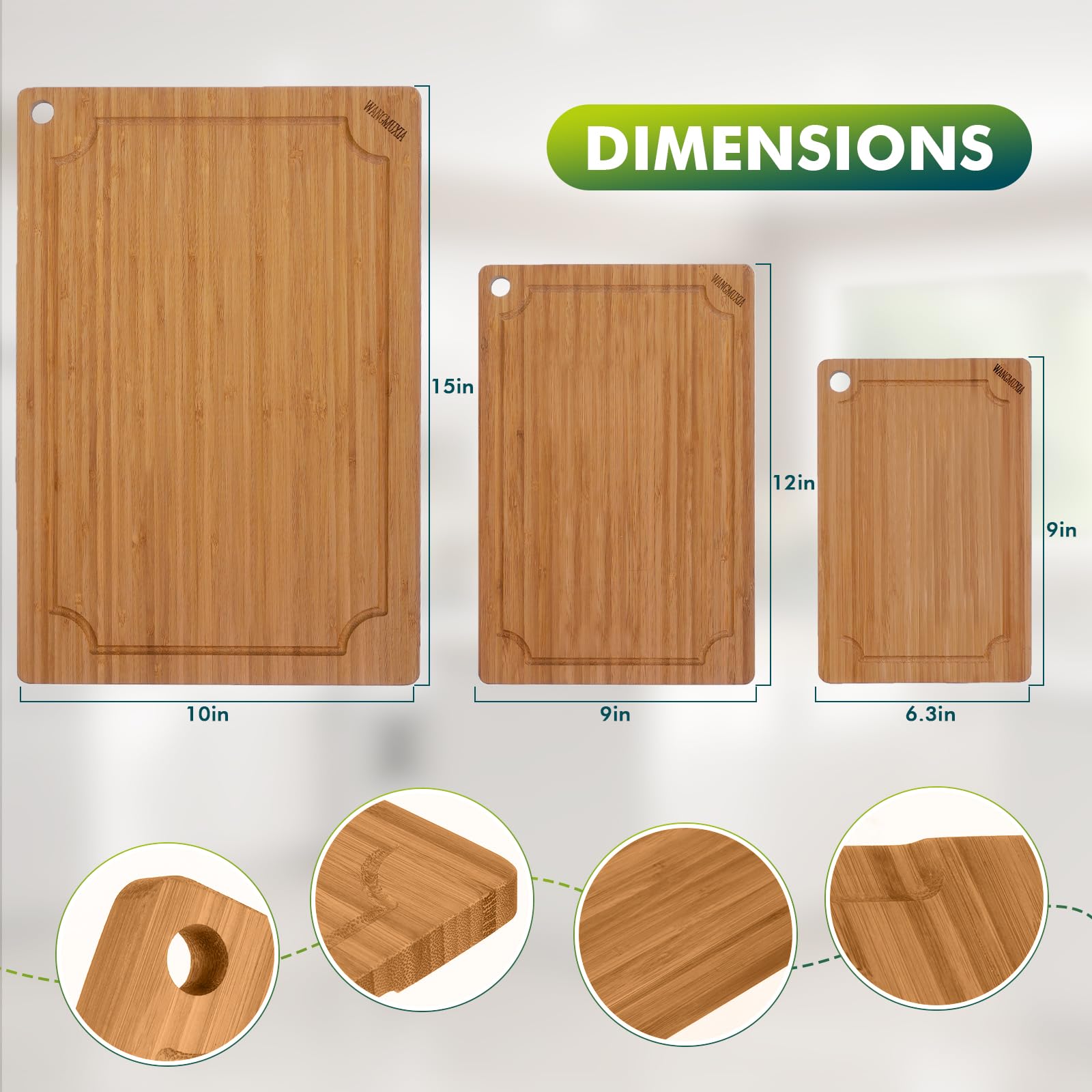 WANGMUXIA dense carbonized surface cutting board resists knife marks