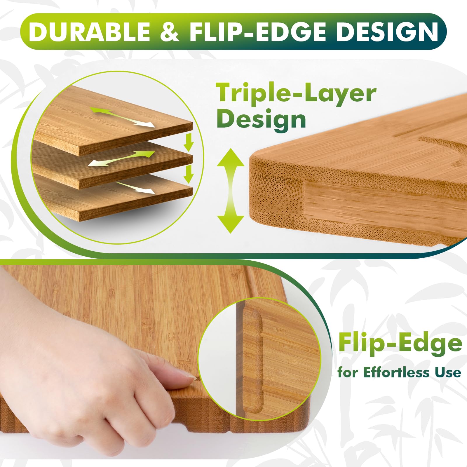 WANGMUXIA ergonomic side handles cutting board for easy transfer
