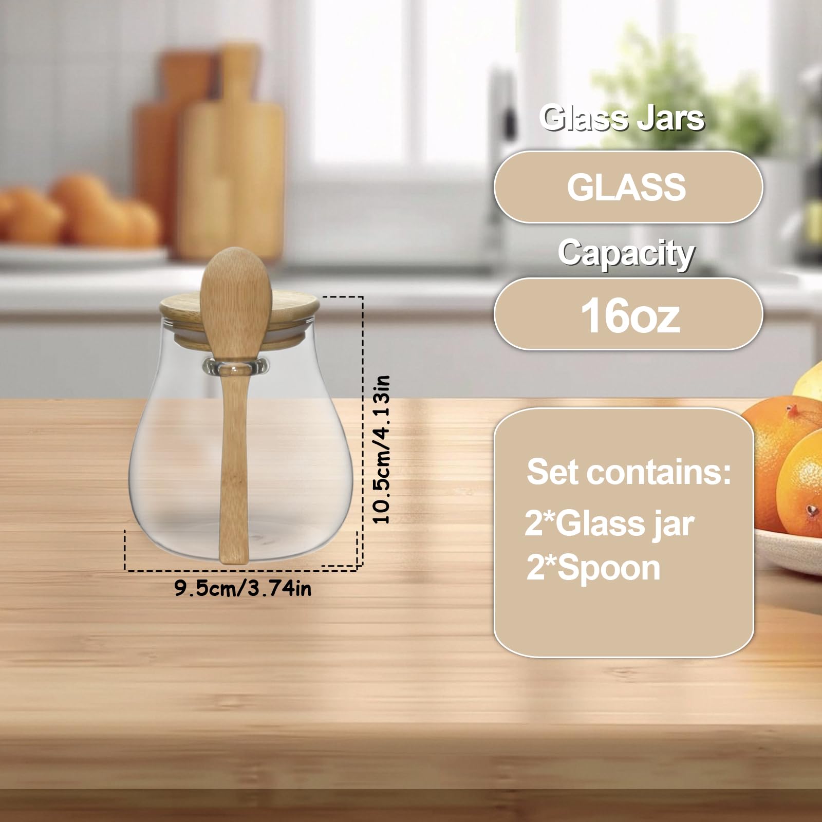 wangsdjy glass storage jar with bamboo lid for tea leaves and spices